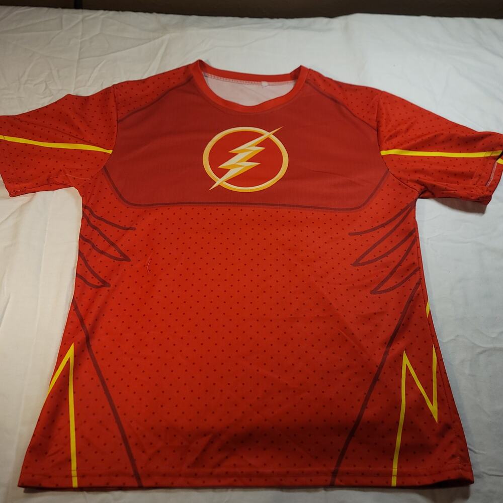 DC The Flash Short Sleeve Graphic Crew Neck T Shirt Mens Size Medium M Red - Picture 2 of 8